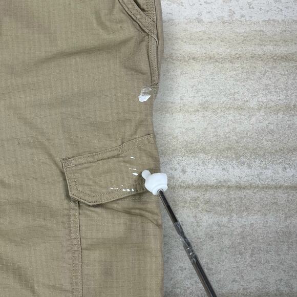 Vintage Carhartt Cargo Pants Tan Polyester Baggy Wide Leg Dungarees Painters 90s - Picture 7 of 8